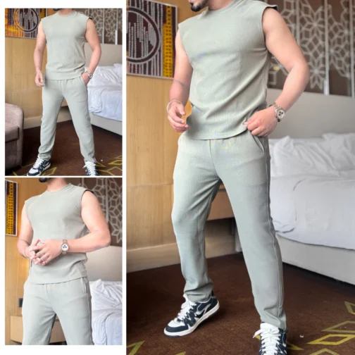 UA Pista Oversized Tank Top and Long Pants Co-ord Set for Men