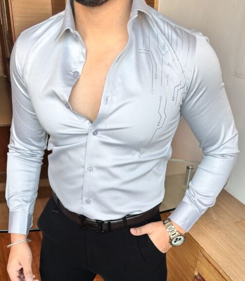 UA Electrify Grey Giza Cotton Lycra Shirt