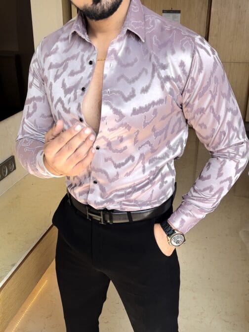 UA Leopard Jacquard Lavender Shirt