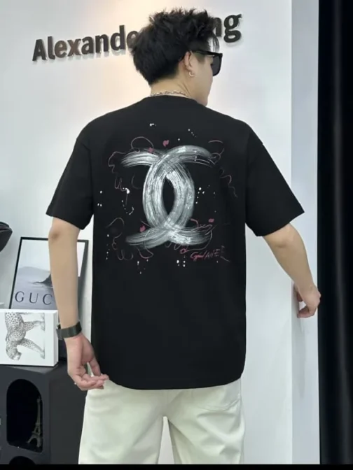 Cosmic Haze Black Cotton T-Shirt