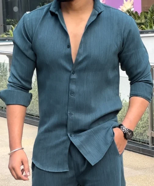 Pure Linen Blended Full Sleeve Shirt