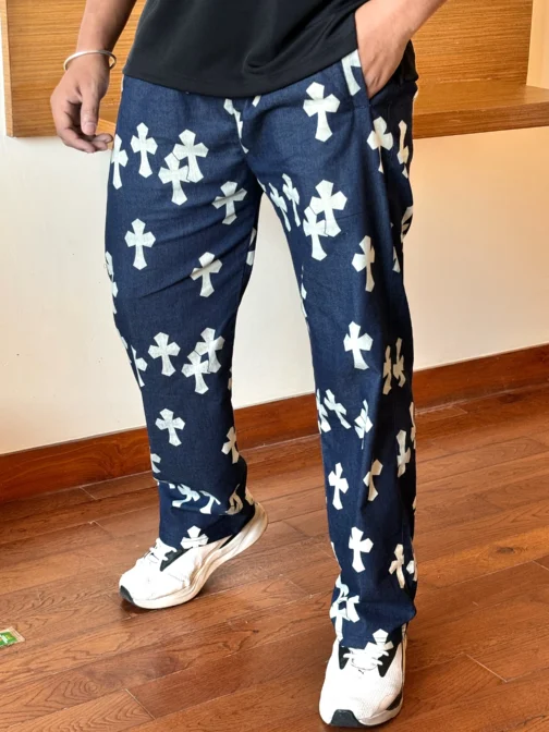 Navy Cross Straight Pants